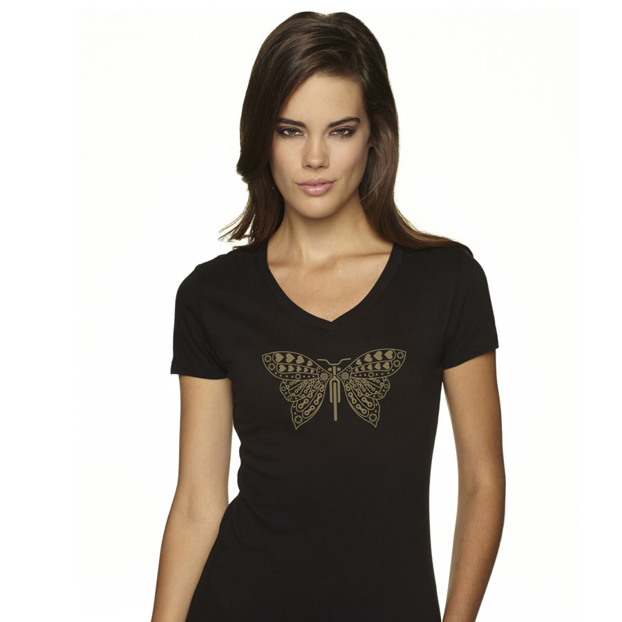 Butterfly Black T Shirt Bike T Shirts For Cyclists